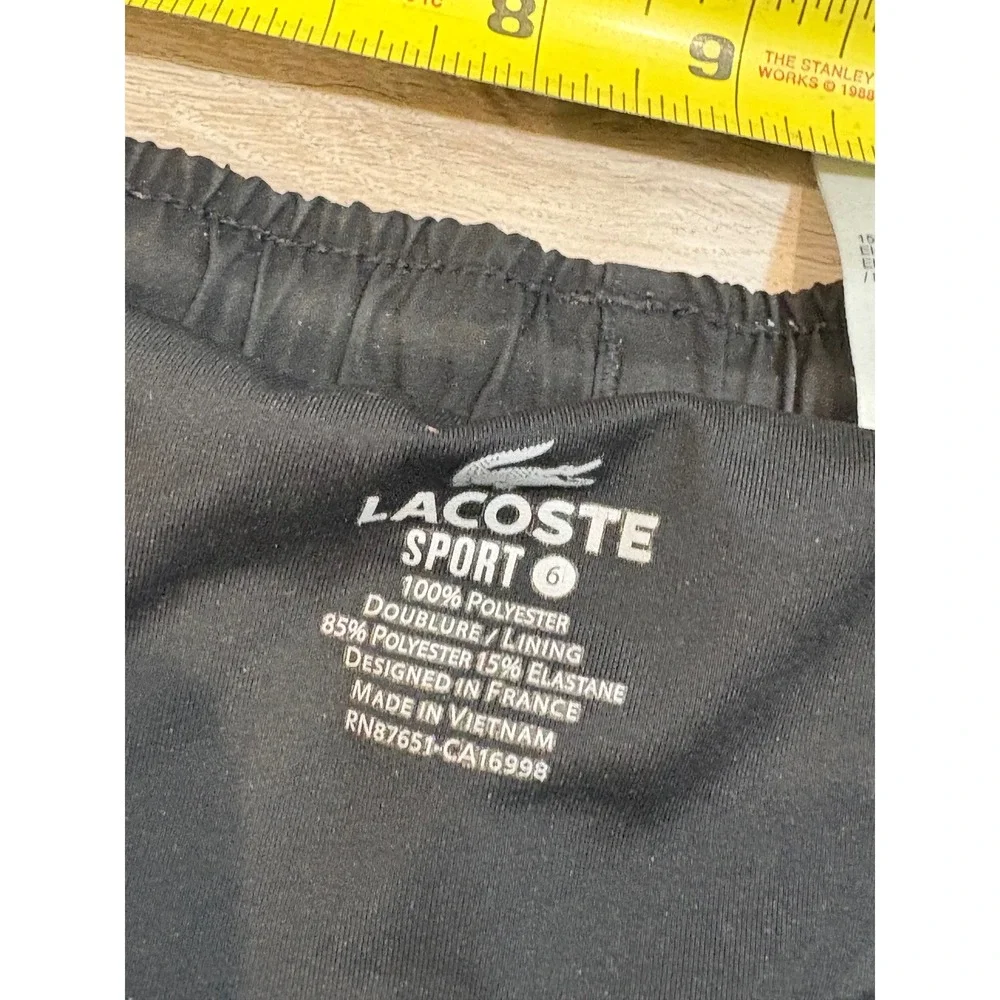 Lacoste Sport Athletic Shorts Integrated Liner‎ Black Size 6
